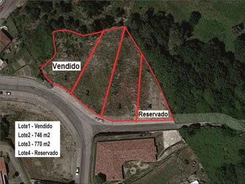 Land for construction with 746m2 in Polvoreira, Guimarães.